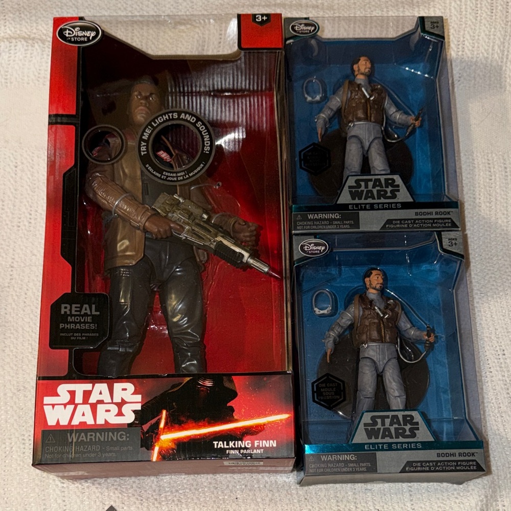 Star Wars Action Figures Talking Finn and Teo Bodhi Rook Elite Series Figure Set